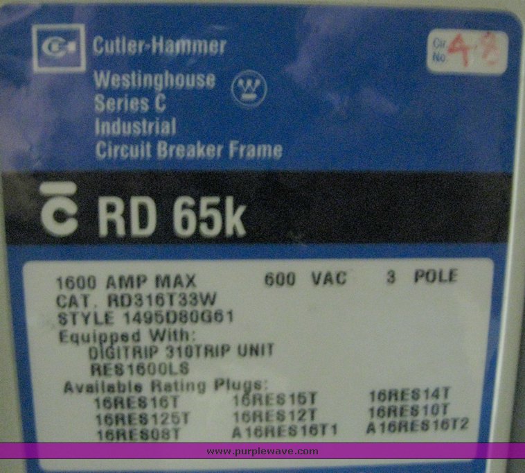 image for item 3909 Cutler-Hammer Pow-R-Line switch board