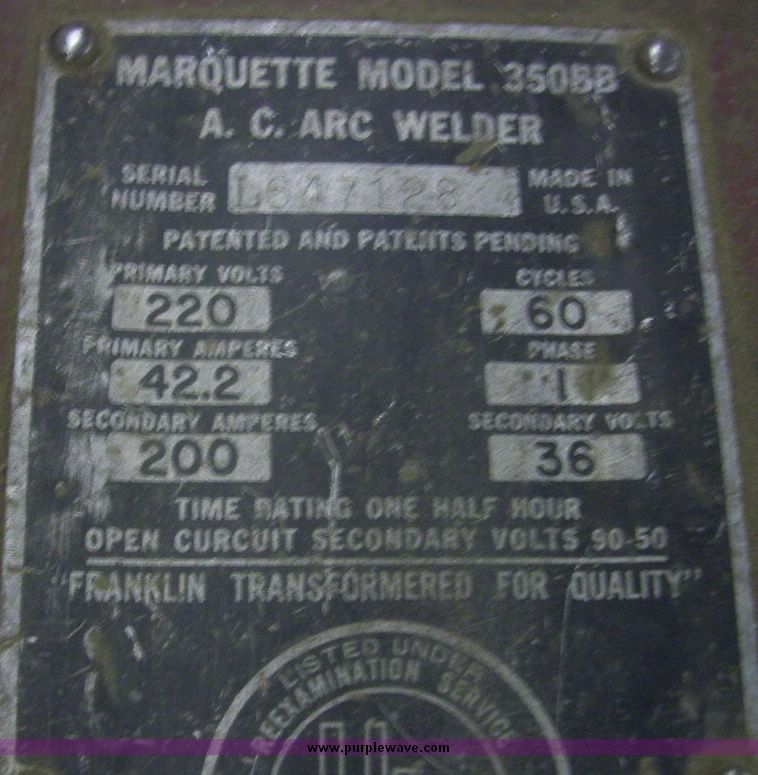 image for item 5110 Marquette AC arc welder