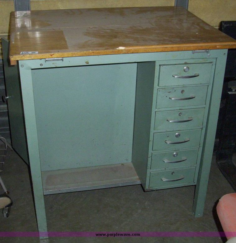 image for item 5120 Metal drafting table with wood top