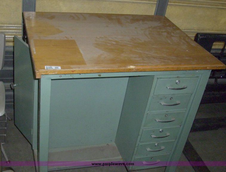 image for item 5120 Metal drafting table with wood top