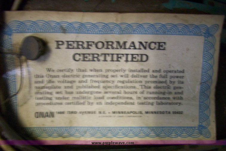 image for item 5144 Onan 30EK generator