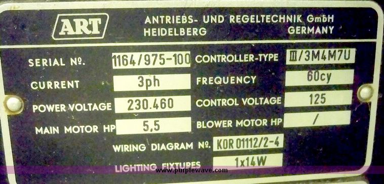 image for item 7462 Heidelberg KORD 62 single color offset printing press