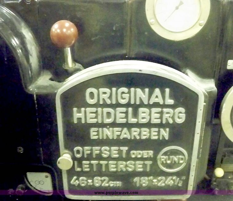 image for item 7462 Heidelberg KORD 62 single color offset printing press