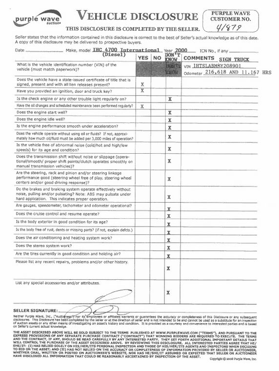 image for item 8378 2000 International 4700 truck