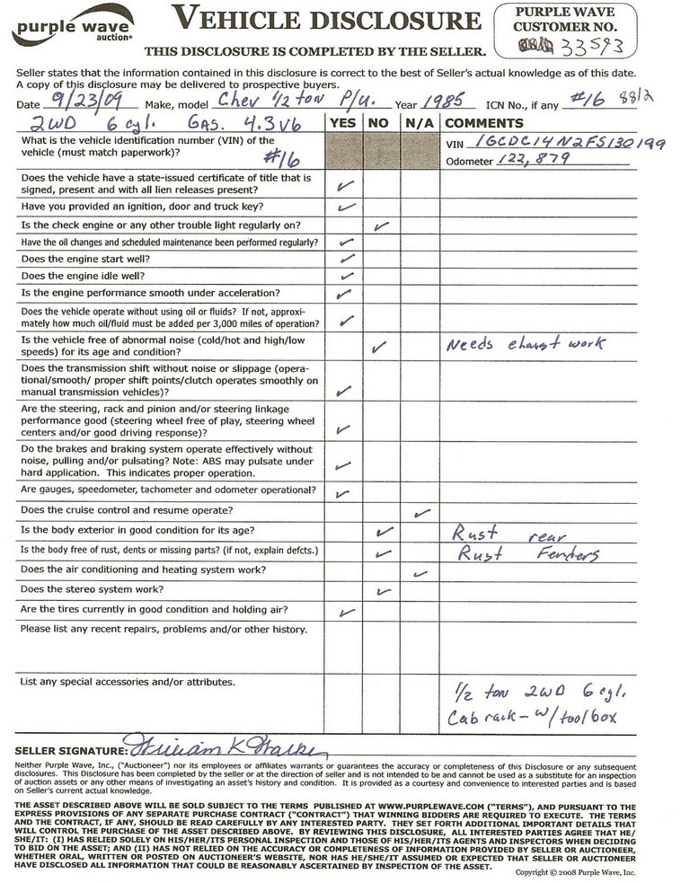 image for item 8812 1985 Chevrolet C10 pickup truck