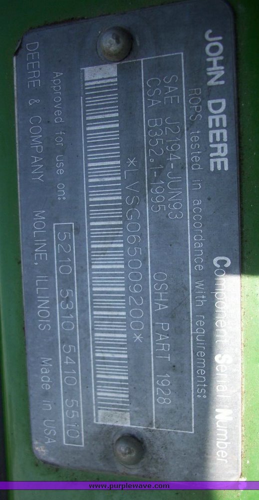 image for item 4003 1999 John Deere 5510 tractor