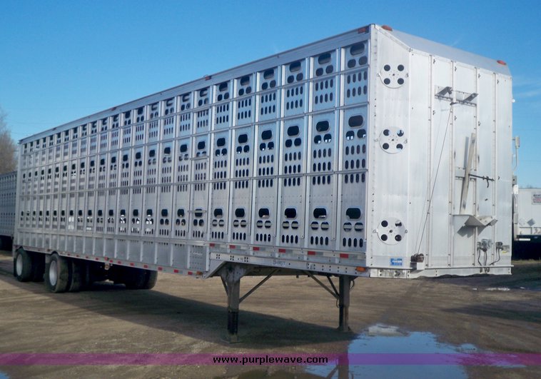 image for item 5196 1997 Barrett aluminum three deck hog semi trailer