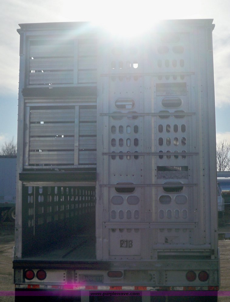 image for item 5196 1997 Barrett aluminum three deck hog semi trailer