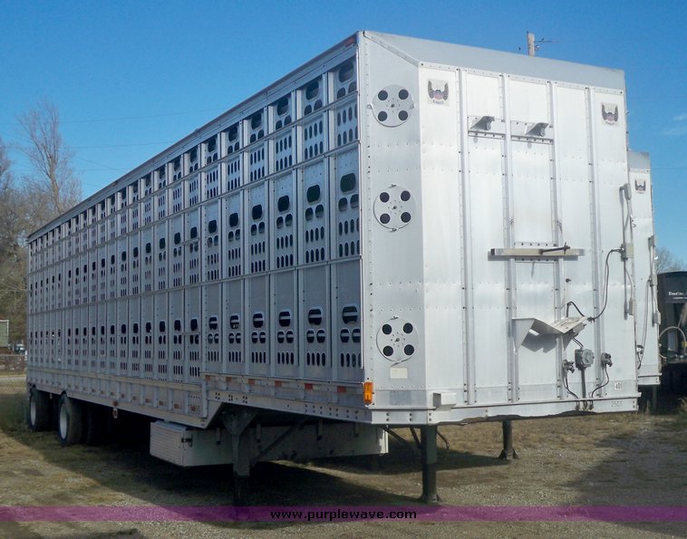 image for item 5197 1997 Barrett aluminum three deck hog semi trailers