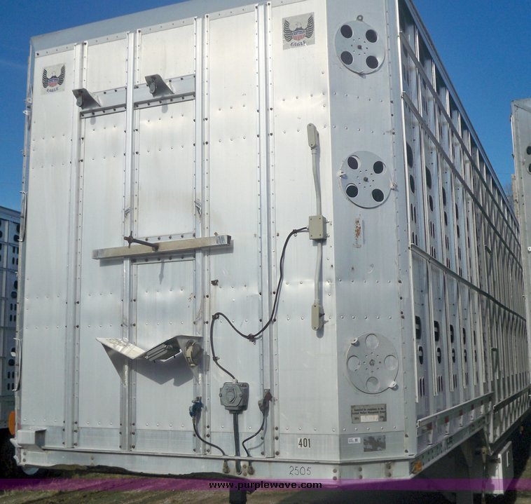 image for item 5197 1997 Barrett aluminum three deck hog semi trailers