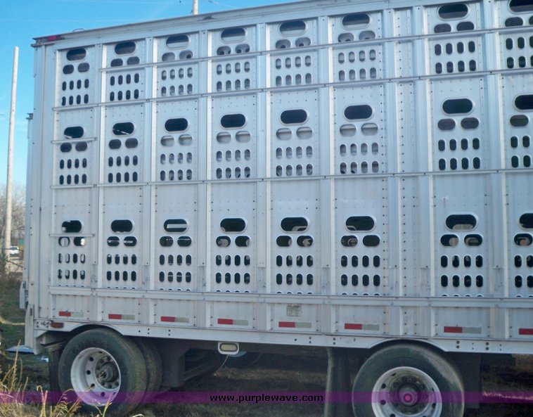 image for item 5197 1997 Barrett aluminum three deck hog semi trailers