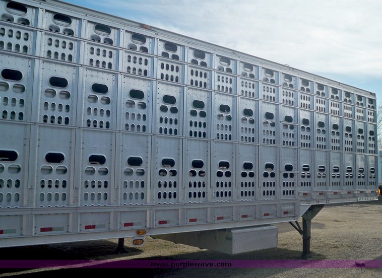 image for item 5197 1997 Barrett aluminum three deck hog semi trailers