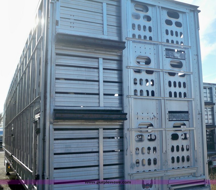 image for item 5197 1997 Barrett aluminum three deck hog semi trailers