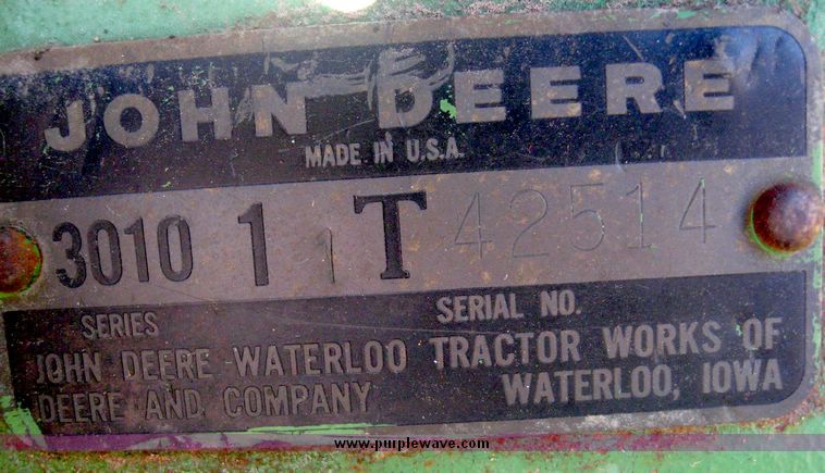 image for item 6445 1963 John Deere 3010 tractor
