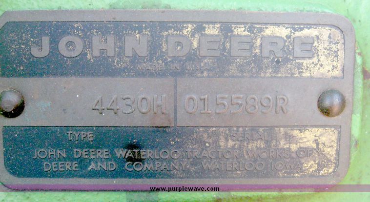 image for item 6540 1977 John Deere 4430 tractor with 8' dozer blade