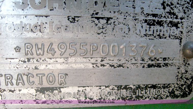 image for item 6543 1989 John Deere 4955 MFWD tractor