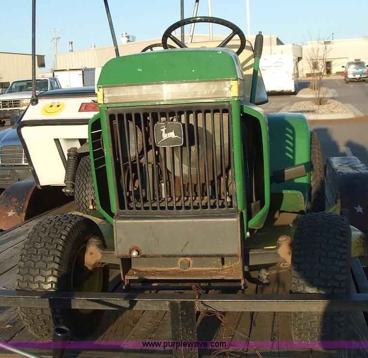 image for item 6544 John Deere 214 riding lawn mower with attachments