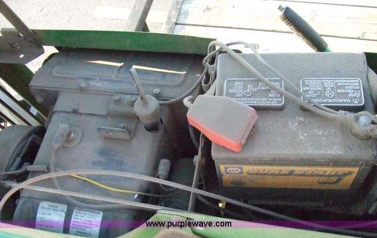 image for item 6544 John Deere 214 riding lawn mower with attachments