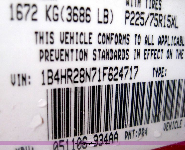 image for item 8647 2001 Dodge Durango