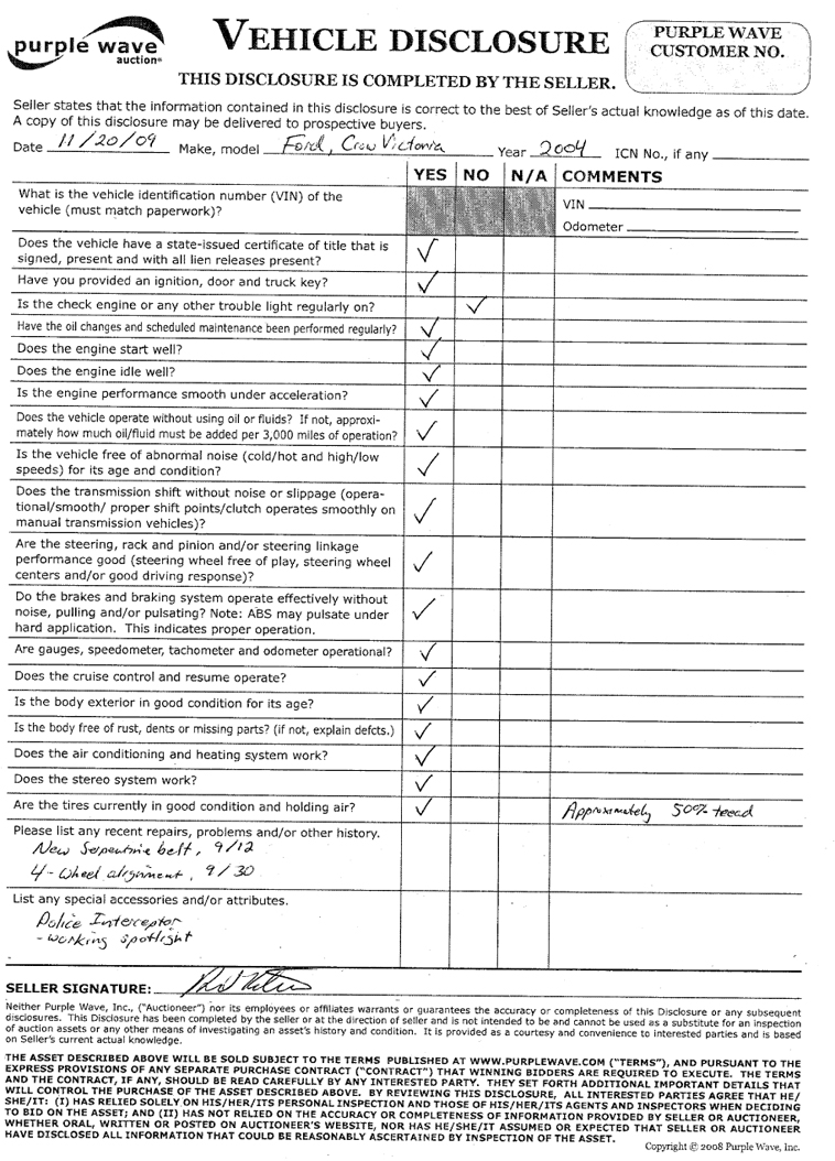 image for item 3979 2004 Ford Crown Victoria Police Interceptor