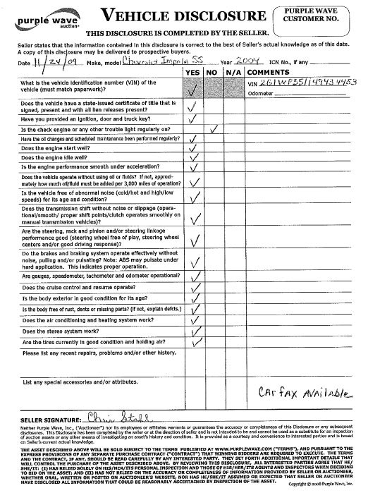 image for item 5250 2004 Chevrolet Impala SS Indianapolis 500 edition