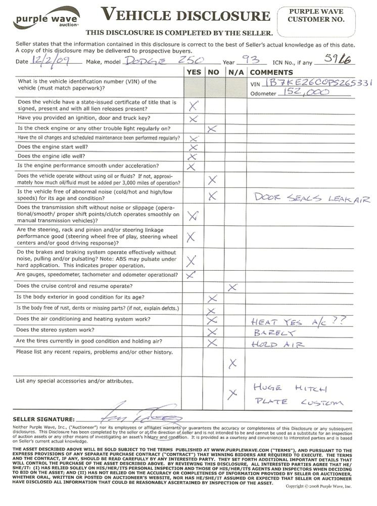 image for item 5916 1993 Dodge D-250 pickup