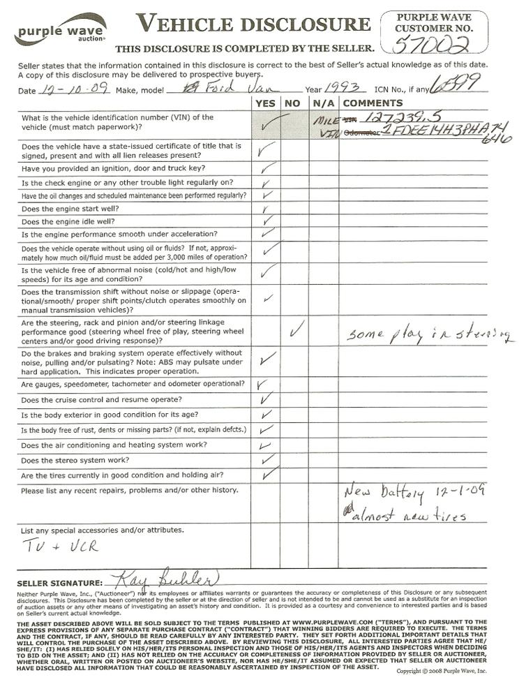 image for item 6599 1993 Ford Trans-Air Econoline E150 seven-passenger conversion van