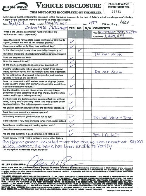 image for item 6662 1997 Freightliner Conventional FLD120 semi