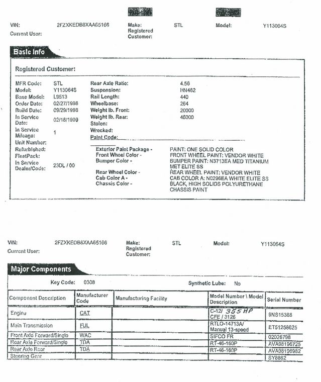 image for item 1000 1999 Sterling LT9513 tri-axle boom truck