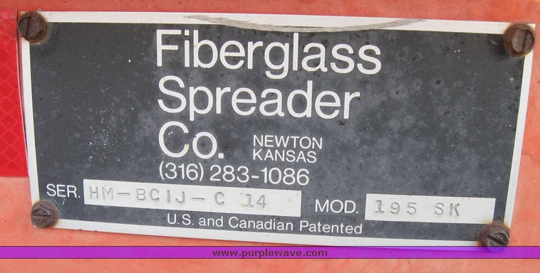image for item 3043 Fiberglass Co. 195 SK spreader box
