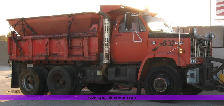 image for item 3051 1988 GMC Topkick ME6500 C7D064 tandem axle dump truck with 12' Doonan bed