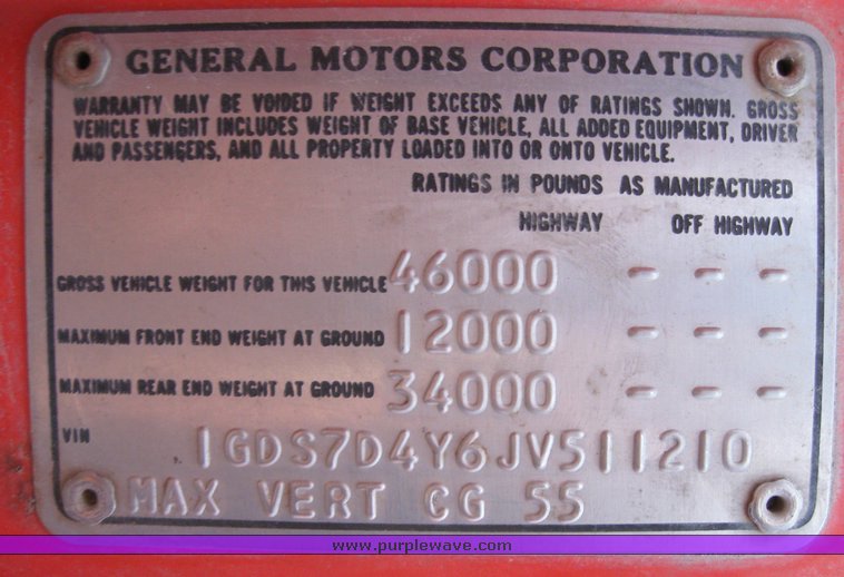 image for item 3051 1988 GMC Topkick ME6500 C7D064 tandem axle dump truck with 12' Doonan bed