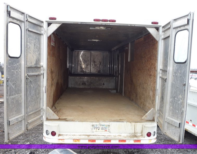 image for item 3111 1983 Grum 8' x 27' aluminum enclosed trailer