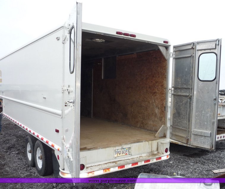 image for item 3111 1983 Grum 8' x 27' aluminum enclosed trailer