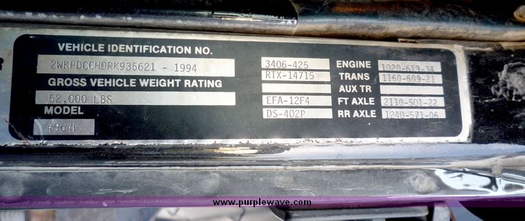 image for item 4095 1994 Western Star dump truck