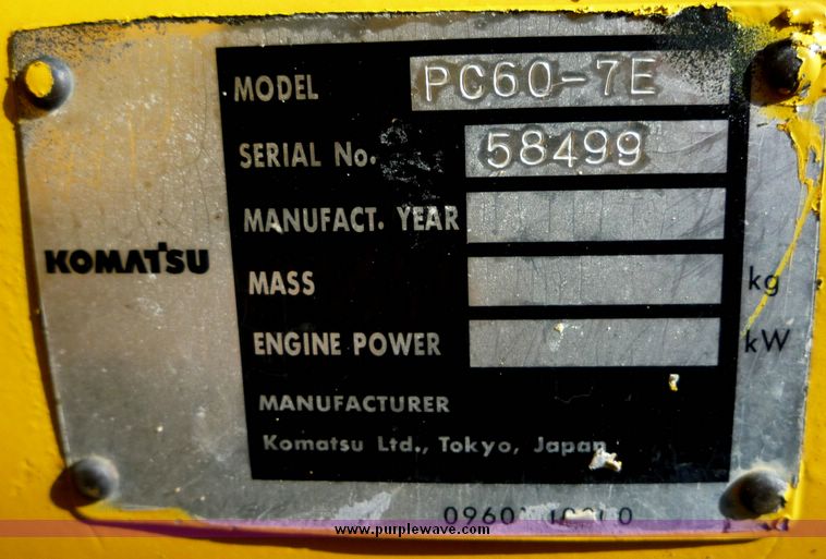 image for item 4194 2000 Komatsu PC60 mini excavator