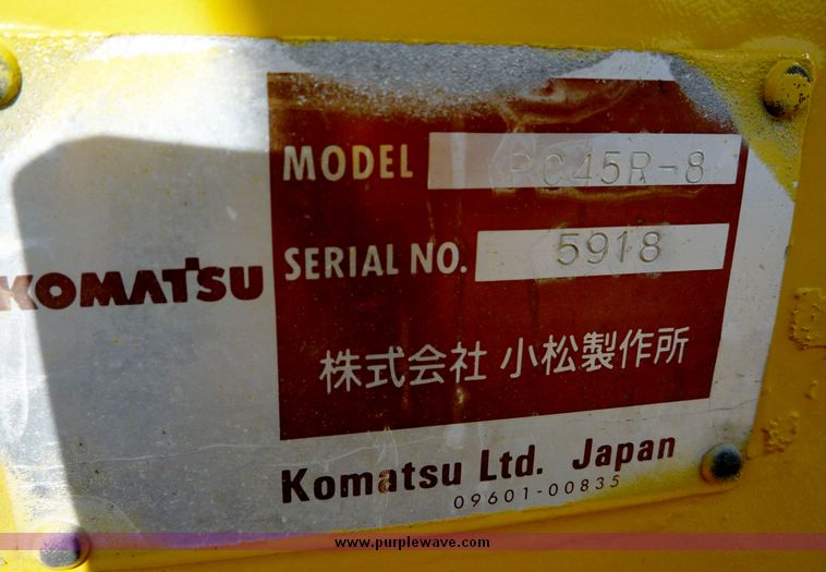 image for item 4195 1995 Komatsu PC45 mini excavator