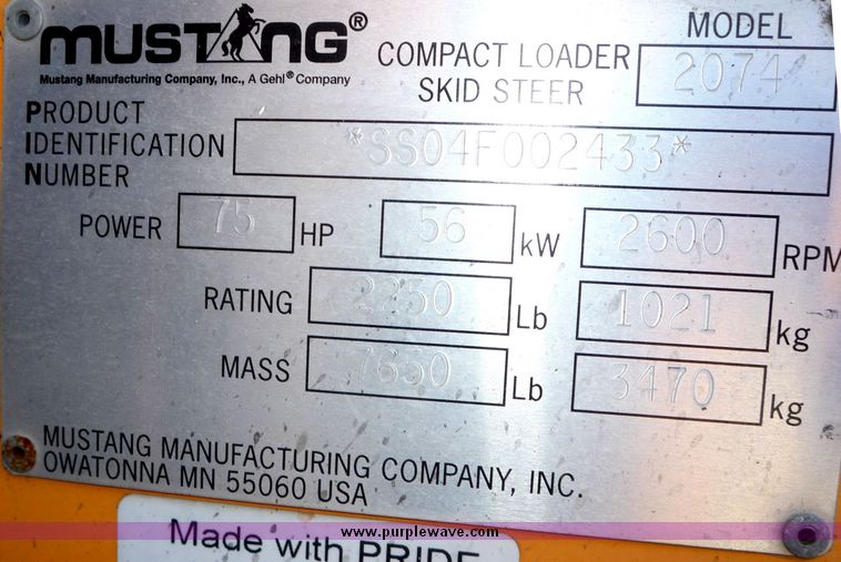image for item 4197 2004 Mustang 2074 skid steer