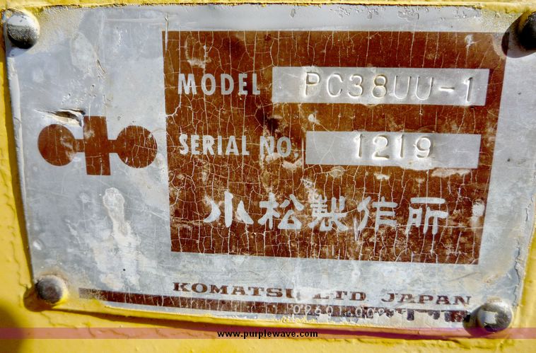 image for item 4198 Komatsu PC38UU excavator