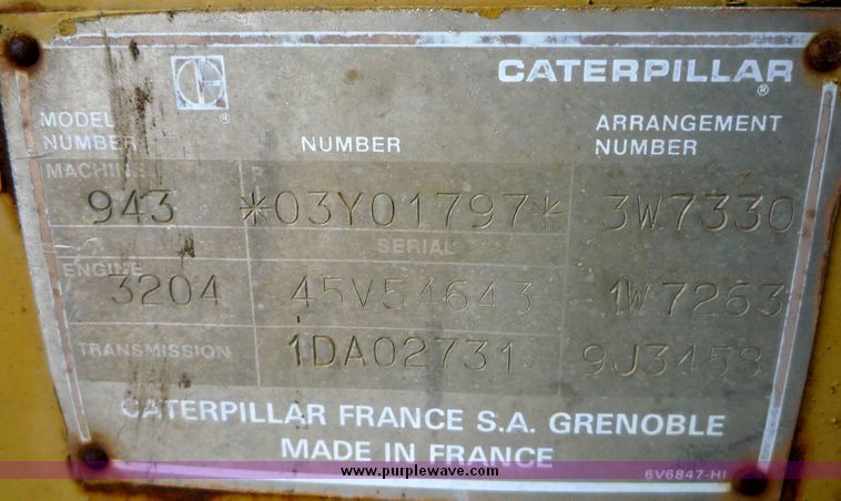 image for item 4225 1986 Caterpillar 943 trackloader