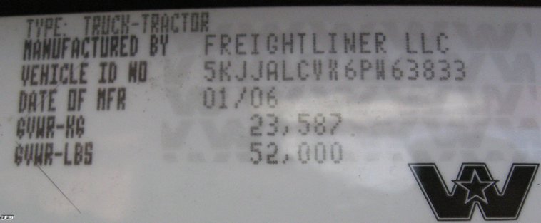 image for item 6658 2006 Western Star semi truck