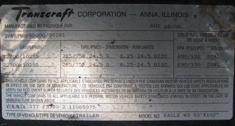 image for item 6660 2001 Transcraft 53'L x 102