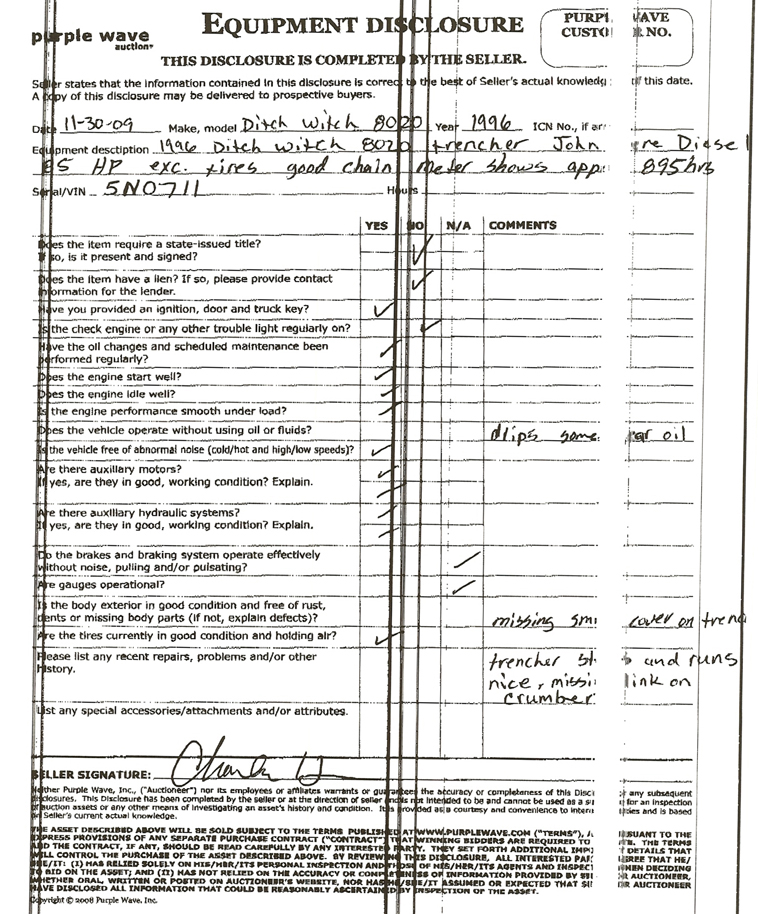 image for item 1022 1996 Ditch Witch 8020 trencher