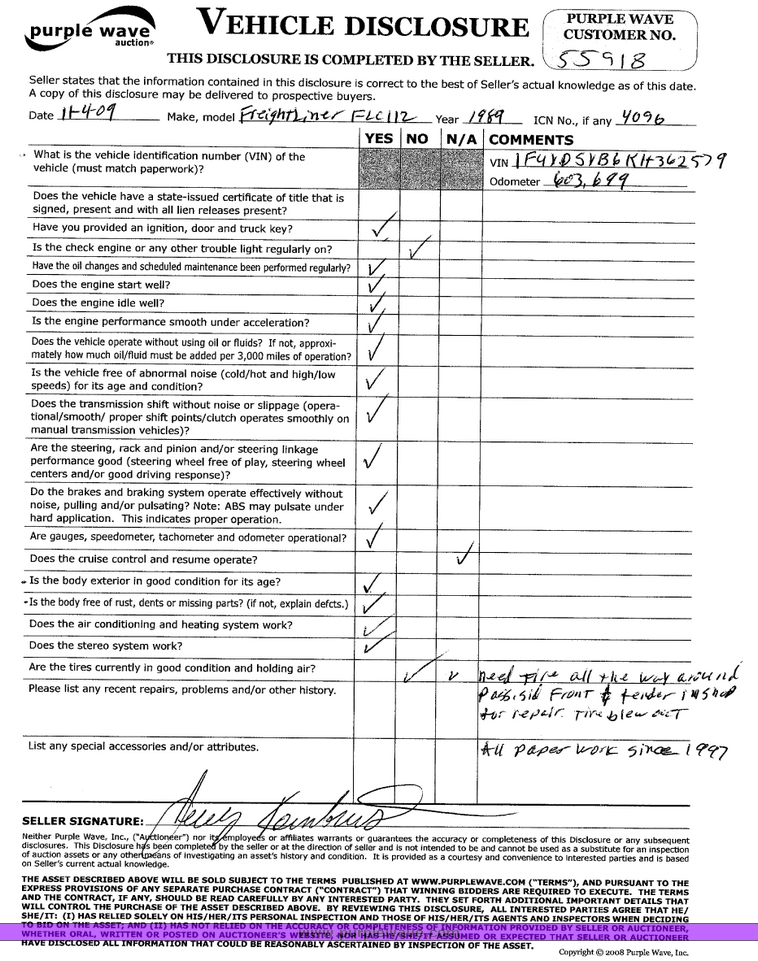 image for item 4096 1989 Freightliner FDL120 dump truck