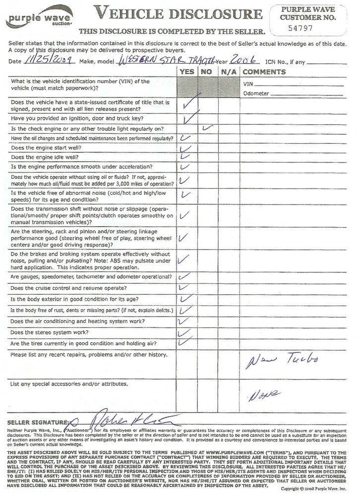 image for item 6658 2006 Western Star semi truck