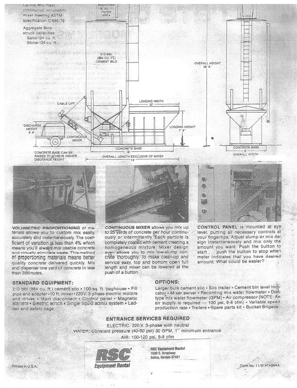 image for item 5952 1983 Cemen-tech CMS-100 cement dispenser