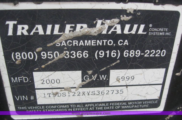 image for item 5954 2000 Trailer Haul cement dump trailer