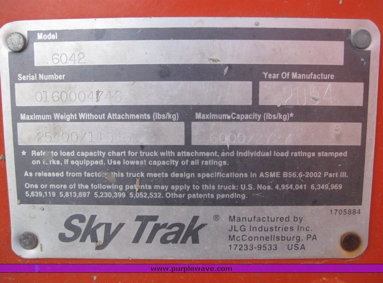 image for item 6596 2004 SkyTrack 6042 telehandler