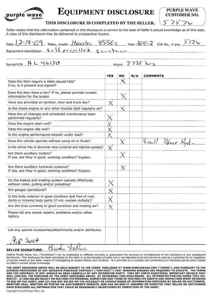 image for item 5126 2002 Hesston 8550 self propelled swather