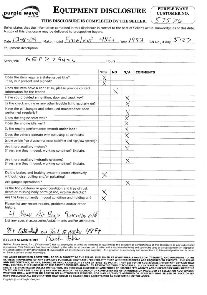 image for item 5127 1972 Fruehauf 48' flatbed trailer